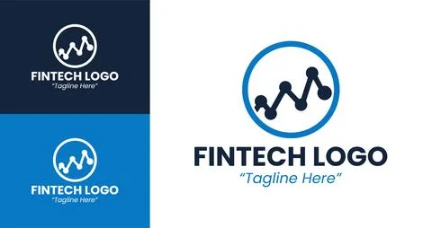 Creative Fintech Logo in Light Blue and Dark Blue Illustrazione stock