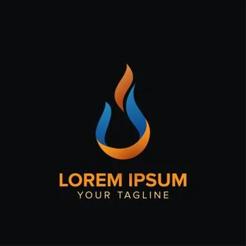 Creative Fire drop Logo concept design templates Stock Illustration