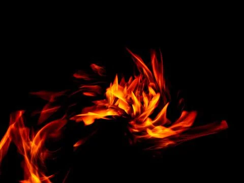Creative fire flame motion on black background Stock Illustration