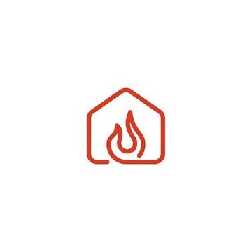 Creative fire house logo Stock Illustration