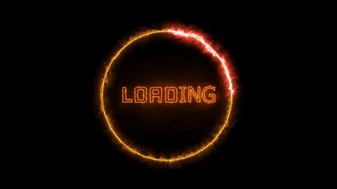Creative fire style neon, led light of LOADING circle. Stock Footage 121886945