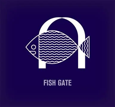 Creative fish pass logo. Stock Illustration