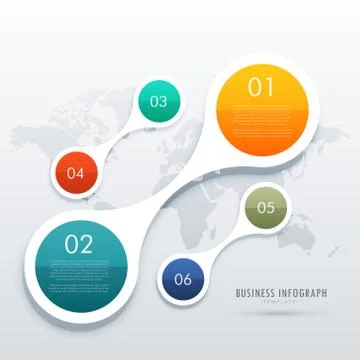 Creative five steps infographics in circular style connecting with eachothe.. Stock Illustration