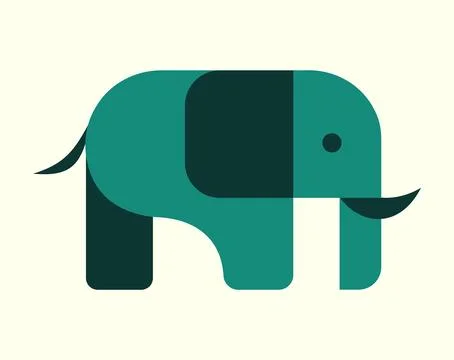 Creative flat elephant logo. Animal logo vector illustration inspiration. Stock Illustration