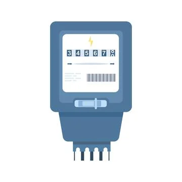 Creative flat icon of a traditional electricity meter Stock Illustration
