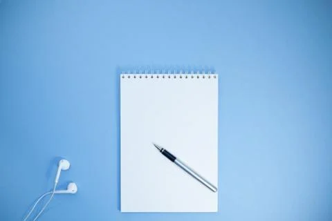 Creative flat lay photo of workspace desk Stock Photos