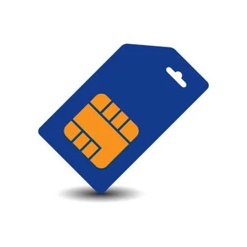 Creative flat mode phone sim card logo icon vector illustration Stock Illustration