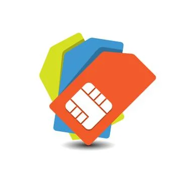 Creative flat mode phone sim card logo icon vector illustration Stock Illustration