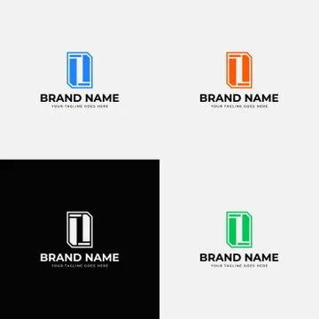 Creative flat simple modern line art style Initial letter o logo design vecto Stock Illustration