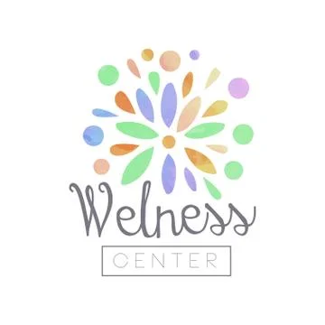Creative floral logo design for spa center, beauty salon or yoga studio Stock Illustration