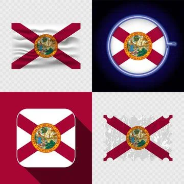 Creative Florida Flag Icon Set Collection. Stock Illustration
