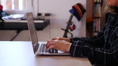 Creative Flow: Crafting Stories Through Keys Stock Footage 265851553