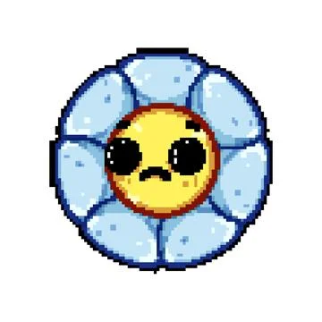 Creative flower face pixel art vector illustration Stock Illustration