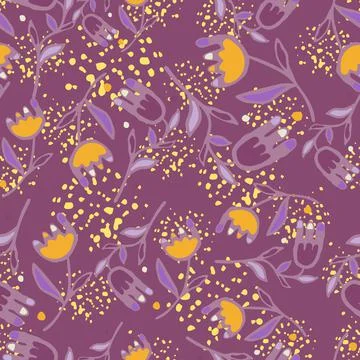Creative flower seamless pattern. Folk floral wallpaper. Stock Illustration