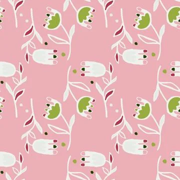 Creative flower seamless pattern. Folk floral wallpaper. Illustrazione stock