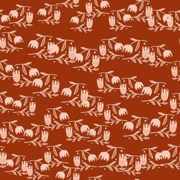 Creative flower seamless pattern. Folk floral wallpaper. Stock Illustration