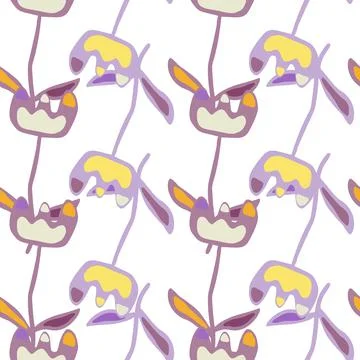 Creative flower seamless pattern. Unusual floral wallpaper. Botanical sketch  Stock Illustration