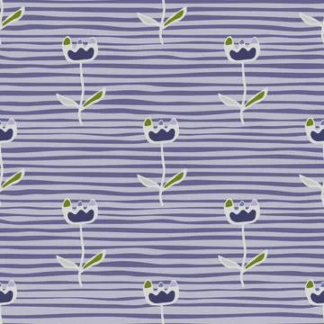 Creative flower seamless pattern. Unusual floral wallpaper. Botanical sketch  Stock Illustration
