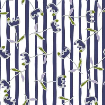 Creative flower seamless pattern. Unusual floral wallpaper. Botanical sketch  Stock Illustration
