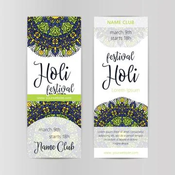 Creative Flyer, Banner or Pamphlet design for Indian Festival of Colours, Hap Stock Illustration