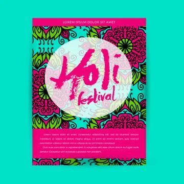 Creative Flyer, Banner or Pamphlet design for Indian Festival of Colours, Hap Stock Illustration