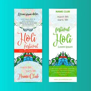 Creative Flyer, Banner or Pamphlet design for Indian Festival of Colours, Hap Stock Illustration