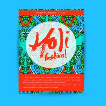 Creative Flyer, Banner or Pamphlet design for Indian Festival of Colours, Hap Stock Illustration