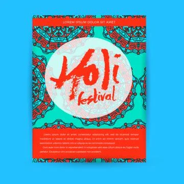 Creative Flyer, Banner or Pamphlet design for Indian Festival of Colours, Hap Stock Illustration