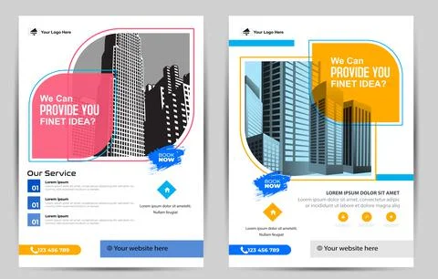 Creative flyer template, Book Cover Design, Business Brochure, Annual Report. Stock Illustration
