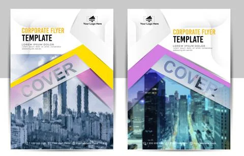 Creative flyer template, Book Cover Design, Business Brochure, Annual Report. Stock Illustration