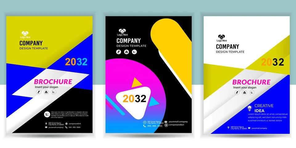 Creative flyer template, Book Cover Design, Business Brochure, Annual Report. Stock Illustration