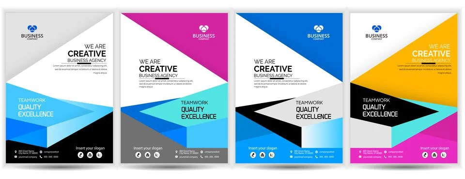 Creative flyer template, Book Cover Design, Business Brochure, Annual Report. Stock Illustration