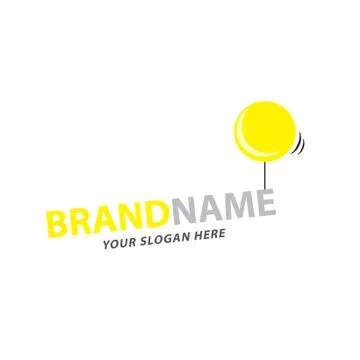 Creative flying balloon logo design, vector Stock Illustration