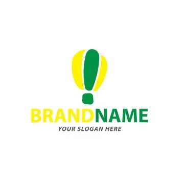 Creative flying balloon logo design vector Stock Illustration