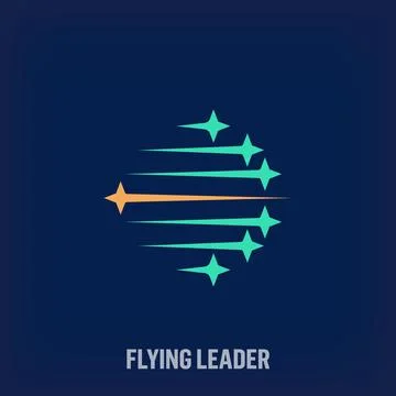 Creative flying leader and splash star logo. Stock Illustration