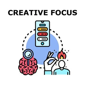 Creative focus concept with idea generation process 스톡 일러스트