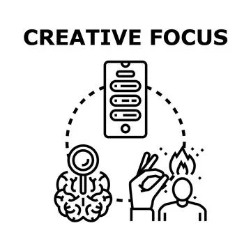 Creative focus concept with idea generation process Stock Illustration