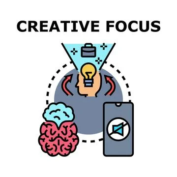 Creative focus concept symbolizing innovative thinking process 스톡 일러스트