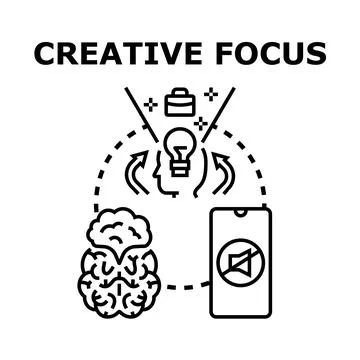 Creative focus concept symbolizing innovative thinking process Illustrazione stock