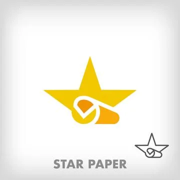 Creative folding paper star logo. Stock Illustration