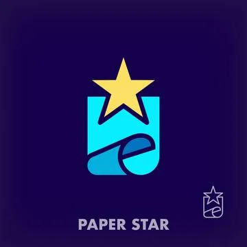 Creative folding paper star logo. Illustrazione stock