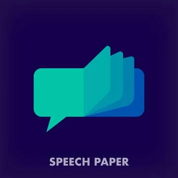 Creative folding speech and page sign. Stock Illustration