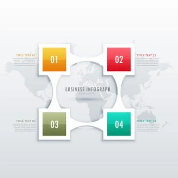 Creative four steps infographic template for business presentation or workflo Stockillustratie