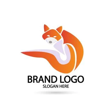 Creative fox Animal Modern Simple Design Concept logo set. Vector Illustratio Illustrazione stock