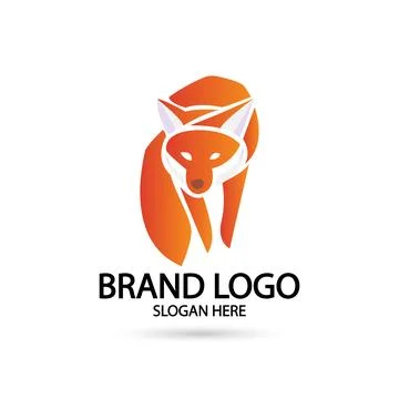 Creative fox Animal Modern Simple Design Concept logo set. Vector Illustratio Illustrazione stock