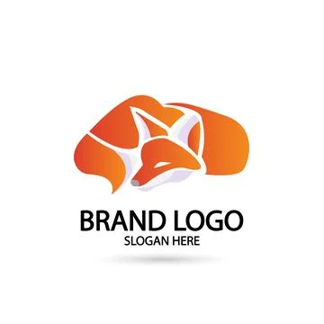 Creative fox Animal Modern Simple Design Concept logo set. Vector Illustratio Stock Illustration