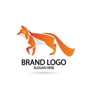 Creative fox Animal Modern Simple Design Concept logo set. Vector Illustratio Stock Illustration