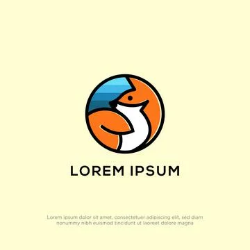 Creative Fox in the circle logo design with flat design style, can use for yo Ilustración de archivo