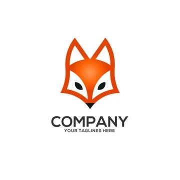 Creative fox head logo vector Stock Illustration