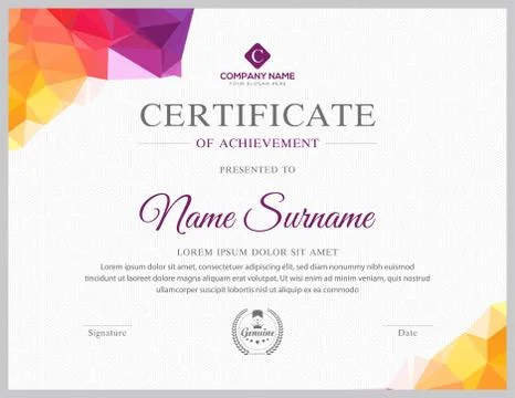 Creative frame certificate background design Stock Illustration